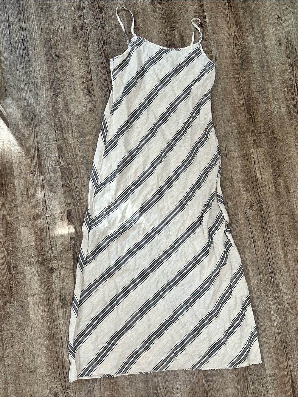 Lou & Grey NWT Striped Linen Blend Midi Maxi Dress Size S